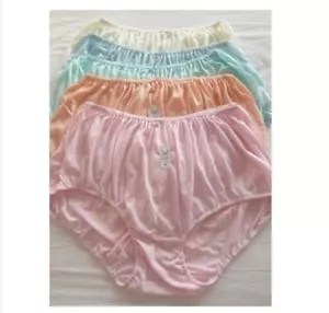 5X Mutandine Intimo Grande Nonna Tessuto Cotone Morbido Slip Donna Vita 60"-75" - Foto 1 di 6