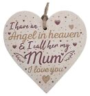 MUM ANGEL IN HEAVEN HEART DECORATION, MUM MEMORIAL with GIFT BAG, SAME DAY POST