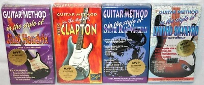4 GUITAR METHOD VHS JIMI HENDRIX Eric Clapton LYNYRD SKYNYRD Stevie Ray Vaughan - Image 1 of 4