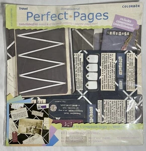 Scrapbook Kit Perfect Pages Colorbok 12x12 Paper 30+ Pieces Travel Trip Vacation - Picture 1 of 7