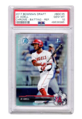 Jo Adell (Angels) 2017 Bowman Chrome #BDC95 RC Rookie Card - PSA 10 GEM MINT - Image 1 of 2