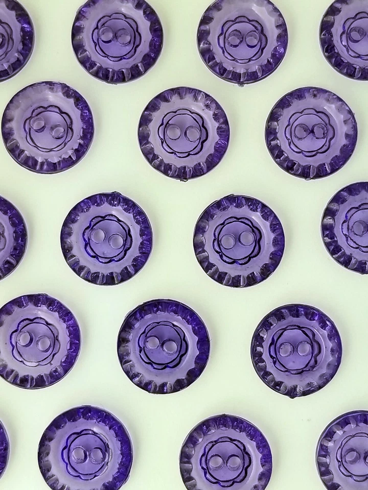 SIZE 20L - 1/2", CRYSTAL BUTTON, PURPLE, 1 DOZEN, SHINY FINISH, FREE SHIPPING US - Image 1 of 1