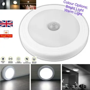 LED Motion Sensor Lights PIR Wireless Night Light Battery Cabinet Stair Lamp UK - Picture 1 of 8