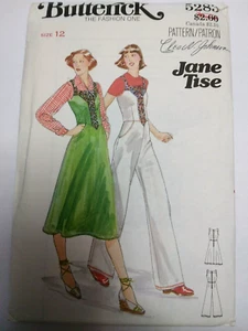 Jumper Dress Jumpsuit 12 Butterick 5283 Sewing Pattern UC FF VTG 70s Jane Tise - Picture 1 of 6