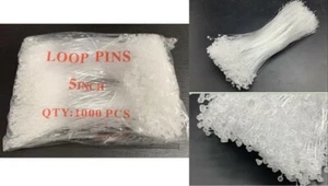 1000 pezzi 5" cartellino da appendere nylon stringa chiusura a scatto perno anello gancio cravatta trasparente UK - Foto 1 di 3