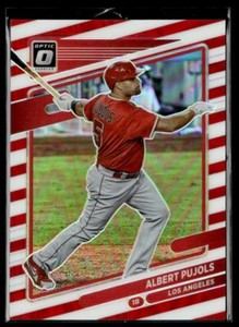 2021 Donruss Optic  Red White Stripe Albert Pujols 20/45 Los Angeles Angels #105