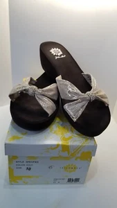 Yellow Box Gold Black Flip Flop Sandals Sparkle Women’s Size 10 M Original Box - Picture 1 of 9