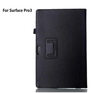 FUNDA DE CUERO NEGRA ABATIBLE PARA MICROSOFT WINDOW SURFACE PRO 3 4 5 GEN - Imagen 1 de 4
