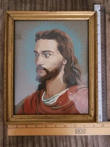 VINTAGE MALEN NACH ZAHLEN GERAHMTES JESUS BILD - Bild 1 von 2