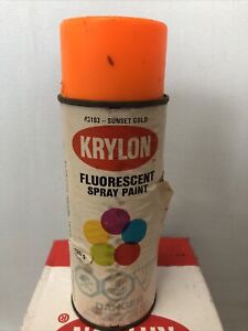 Krylon Sunset Gold Vintage spray paint can RARE Canadian Paper Label