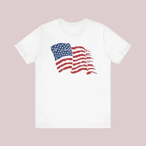 T-shirt manica corta patriottica 4 luglio, camicia bandiera americana, maglietta 4 luglio - Foto 1 di 25