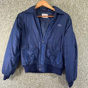 Izod Lacoste Youth Jacket 18 Vintage Blue Zip Up Bomber Crocodile Hip Made Korea - Picture 1 of 7