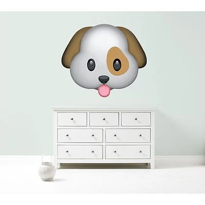 KAPOW BOOM GRAPHICS Emoji perro mascota lindo animal veterinario gigante vinilo pared coche pegatina 5 tamaños dormitorio