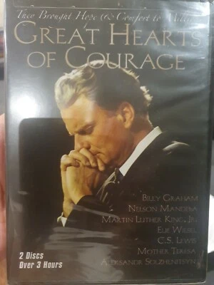 GREAT HEARTS OF COURAGE RARE DVD SPIRITUAL DOCUMENTARY BILLY GRAHAM ELIE WIESEL - Image 1 of 2