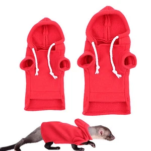 Pet Hoodie Chinchillas Cozy Ferret with Drawstring Hood Elastic Forelegs Thick - Picture 1 of 14