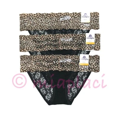NWT 3 b.tempt’d Lace Kiss Bikini Panties #978182 Black/Animal Small - Imagem 1 de 4