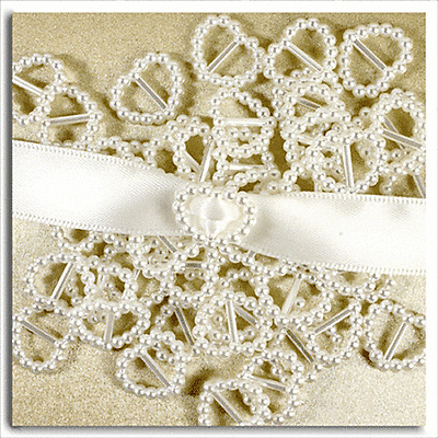 200 White Pearl Heart Shaped Ribbon Slider Buckles  Ideal For  Invites, Crafts • 8.52€