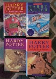 Harry Potter 1-2-3-4 Children Covers UK 1st Edition Hardcovers J.K. Rowling - Picture 1 of 15