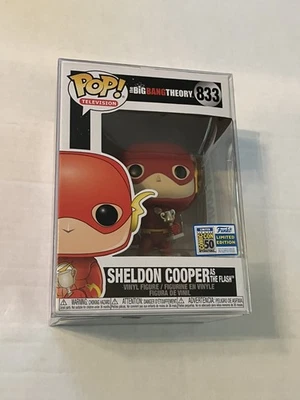 FUNKO POP! SDCC THE BIG BANG THEORY SHELDON AS FLASH EXCLUSIVE #833 PROTECTOR - Image 1 of 4