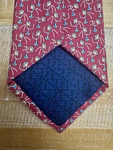 VINEYARD VINES rote Herrenkrawatte Fußballtore Seide Martha's Vineyard USA - Bild 1 von 6