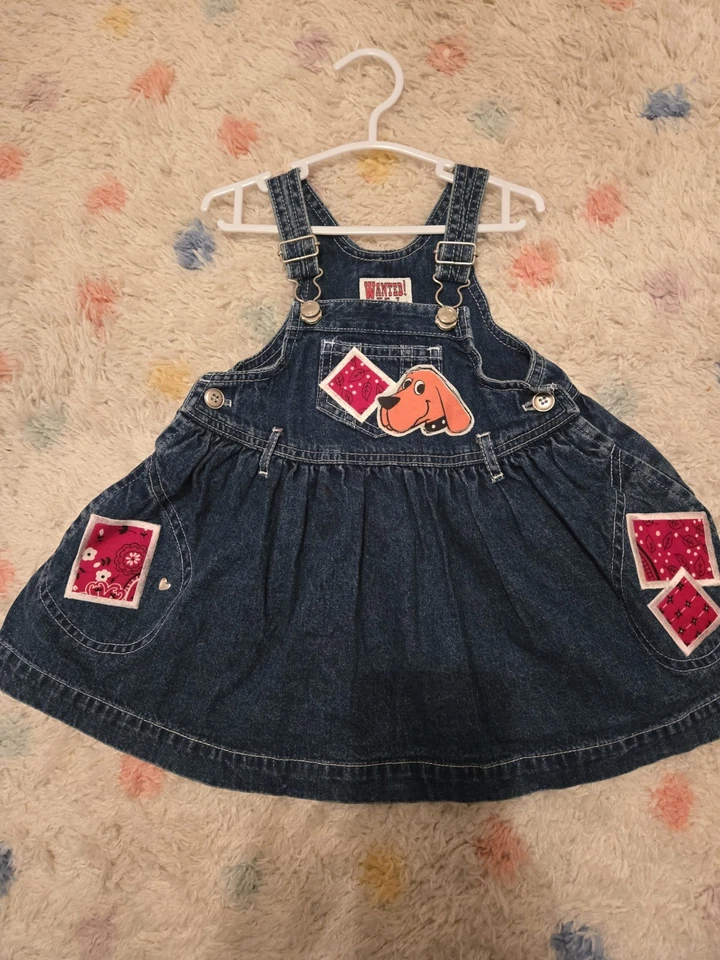 Vintage Clifford DENIM DRESS UPCYCLED WITH CLIFFORD PATCH. EXCELLENT CONDITIO - Image 1 of 2