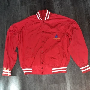 Vintage XL Walt Disneyland Bomber Varsity Button Jacket Red White Mickey Mouse - Picture 1 of 9
