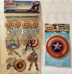 Pegatinas álbum de recortes Marvel Avengers Capitán América - Nuevas en paquete - Lote de dos - Imagen 1 de 4