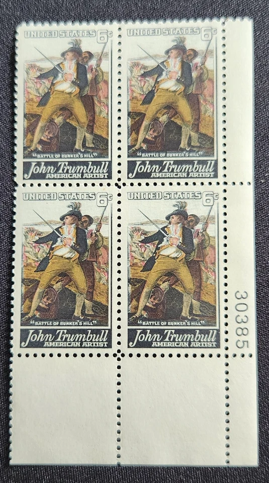 US Scott 1361 -  John Trumbull - MNH - 1968 Issue - Plate Block of 4 - Image 1 of 1