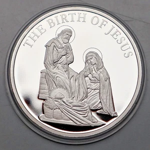 MEDAILLE: WEIHNACHTEN - GEBURT VON JESUS, Cu versilbert, PP, COA, C7 - Bild 1 von 3