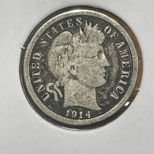 10C Barbiere Dime 1914 F4009 - Foto 1 di 2