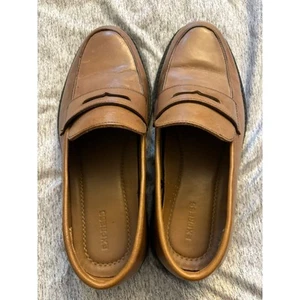 Express Men Penny Loafers Size 8 Light Brown Dress Shoes - Picture 1 of 5