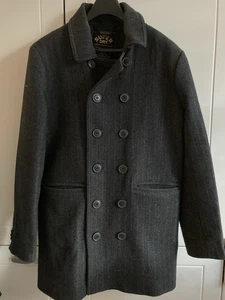 📌Superdry Wollmantel 2 XL, Herren Glencheck Long Jacke Winter 📌Anthrazit - Bild 1 von 15