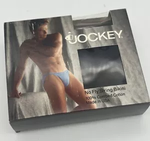 Bikini intimo vintage 1990 Jockey uomo L no fly string USA fondo di magazzino nuovo con scatola - Foto 1 di 3