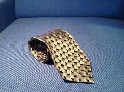 Gianluca ISAIA - SILK NECKTIE - GREEN/BLUE GEOMETRIC DESIGN - NWOT - Image 1 of 4