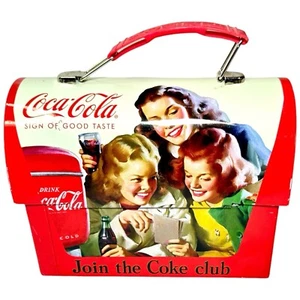 Coca Cola Lunch Box School Lunch Pal Coke Cola Red Tin box Co Novelty Carriers - Picture 1 of 11
