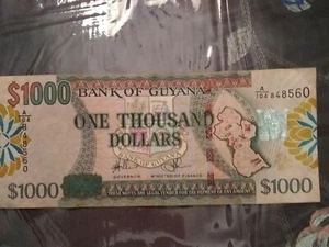 Guyana $1000 Bill, In Good condition. A848560 - Picture 1 of 2