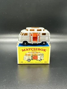 VINTAGE 1960S MATCHBOX VW VOLKSWAGEN CAMPER NEAR MINT GREAT BOXED NUMBER 34 MIB - Picture 1 of 7