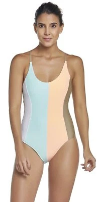 $134 Pilyq Sandstone Colorblock Tassel Strappy Farrah 1Piece Swimsuit S NWT P390 - Image 1 of 4