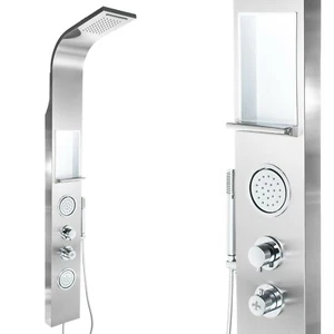 Edelstahl Premium Duschpaneel mit Ablage 160cm hoch Regendusche Duschsäule 2022 - Bild 1 von 7