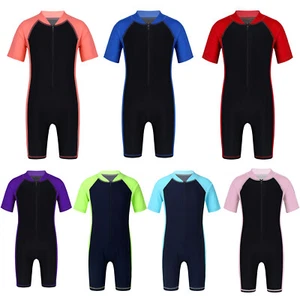 UK Boys Girls Swimwear One Piece Rash Guard Swim Sunsuit Bathing Diving Wetsuit - Picture 1 of 62