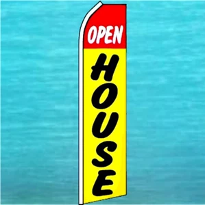 OPEN HOUSE FLUTTER FLAG Tall Real Estate Advertising Feather Swooper Banner Flag - Picture 1 of 5