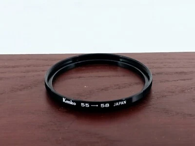 🌸[COMO NUEVO] Anillo adaptador escalonado de metal Kenko lente de 55 mm a filtro de 58 mm de Japón Foto 1 de 4