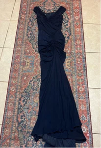 Damen Tadashi Shoji Schulterfreies Twist Meerjungfrau Abendkleid Indigo Größe XS - Bild 1 von 8