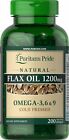 Puritan's Pride Natural Flax Oil 1200 mg - 200 Rapid Release Softgels