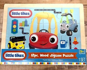 Little Tikes 12-Piece Wooden Jigsaw Puzzle For Kids Ages 3+ Durable Construction - Picture 1 of 3