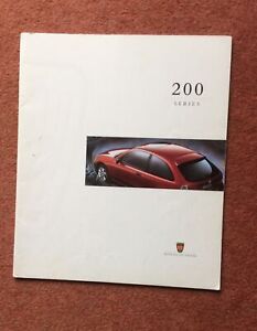 Rover 200 Series large Format brochure Published 1995 no 4993 In Fair Condition.