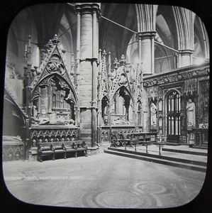 Glass Magic Lantern Slide CRUSADERS TOMB WESTMINSTER ABBEY C1890 VICTORIAN PHOTO - Picture 1 of 2