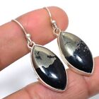 Gift For Her Natural Picasso Jasper Earrings 925 Sterling Silver Jewelry 1.6"