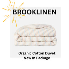 Brooklinen Organic Cotton Duvet in Full/Queen Desert Stripe Pattern $229
