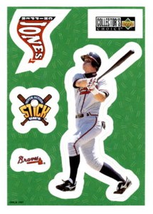 1997 Collector's Choice ##10 Chipper Jones Stick'Ums Retail NM